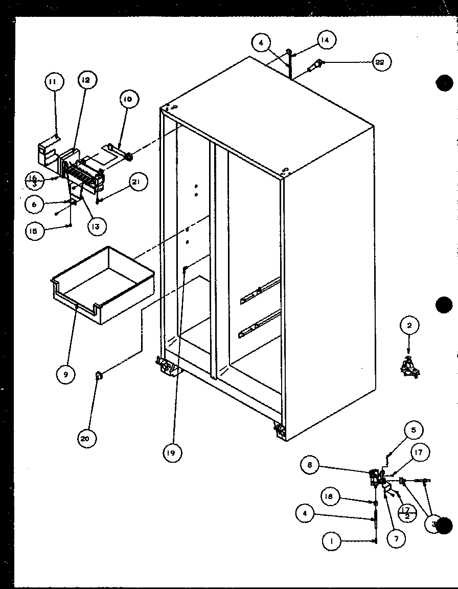 Amana SDB20H-P7836031W factory installed ice maker (scti20h/p7836030w) (sbi20h/p7836032w) diagram