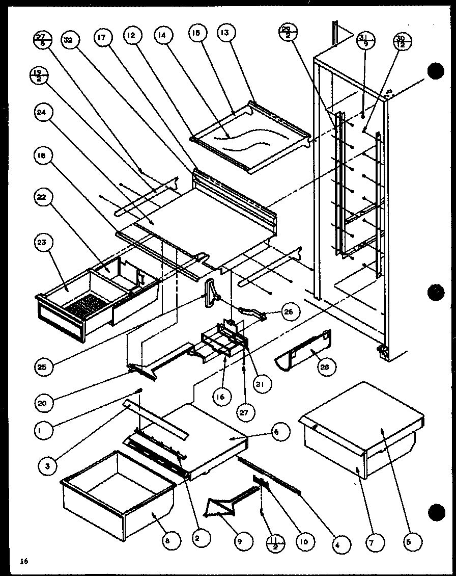 Amana SDB20H-P7836031W factory installed ice maker (scti20h/p7836030w) (sbi20h/p7836032w) diagram