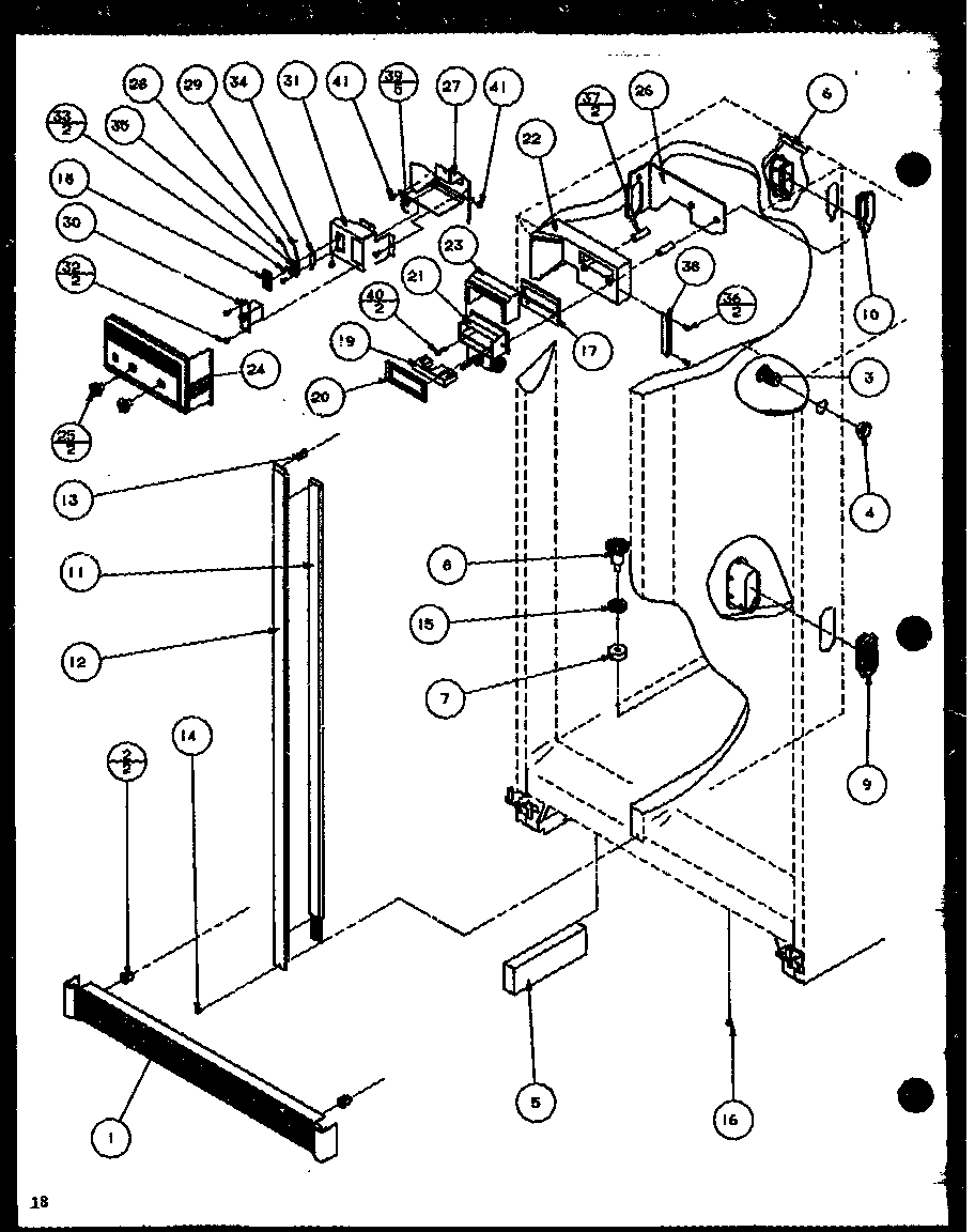 Amana SDB20H-P7836031W refrigerator/freezer controls and cabinet parts (scti20h/p7836030w) (sbi20h/p7836032w) diagram