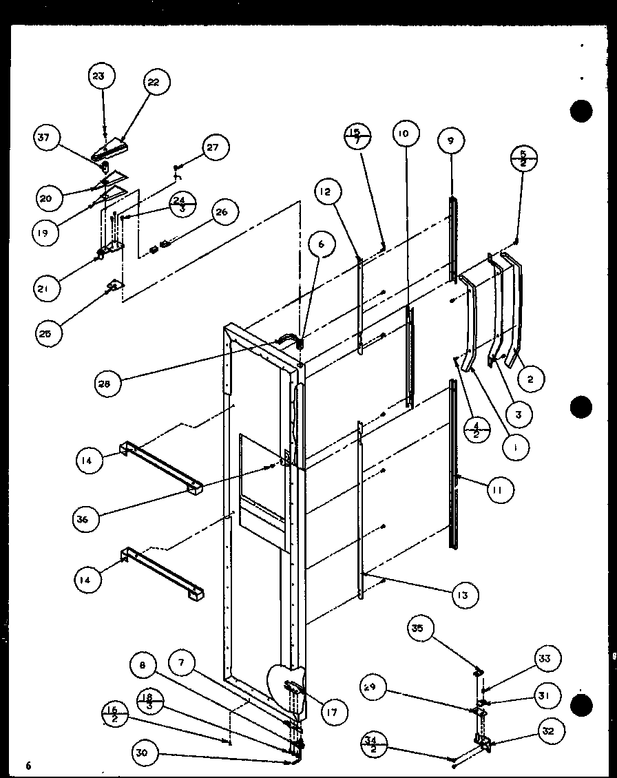 Amana SCDT22H-P7836011W freezer door (scd19h/p7804503w) diagram