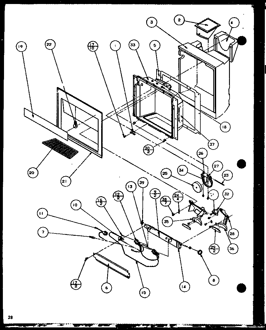 Amana SCDT22H-P7836011W ice and water cavity (scd19h/p7804503w) diagram