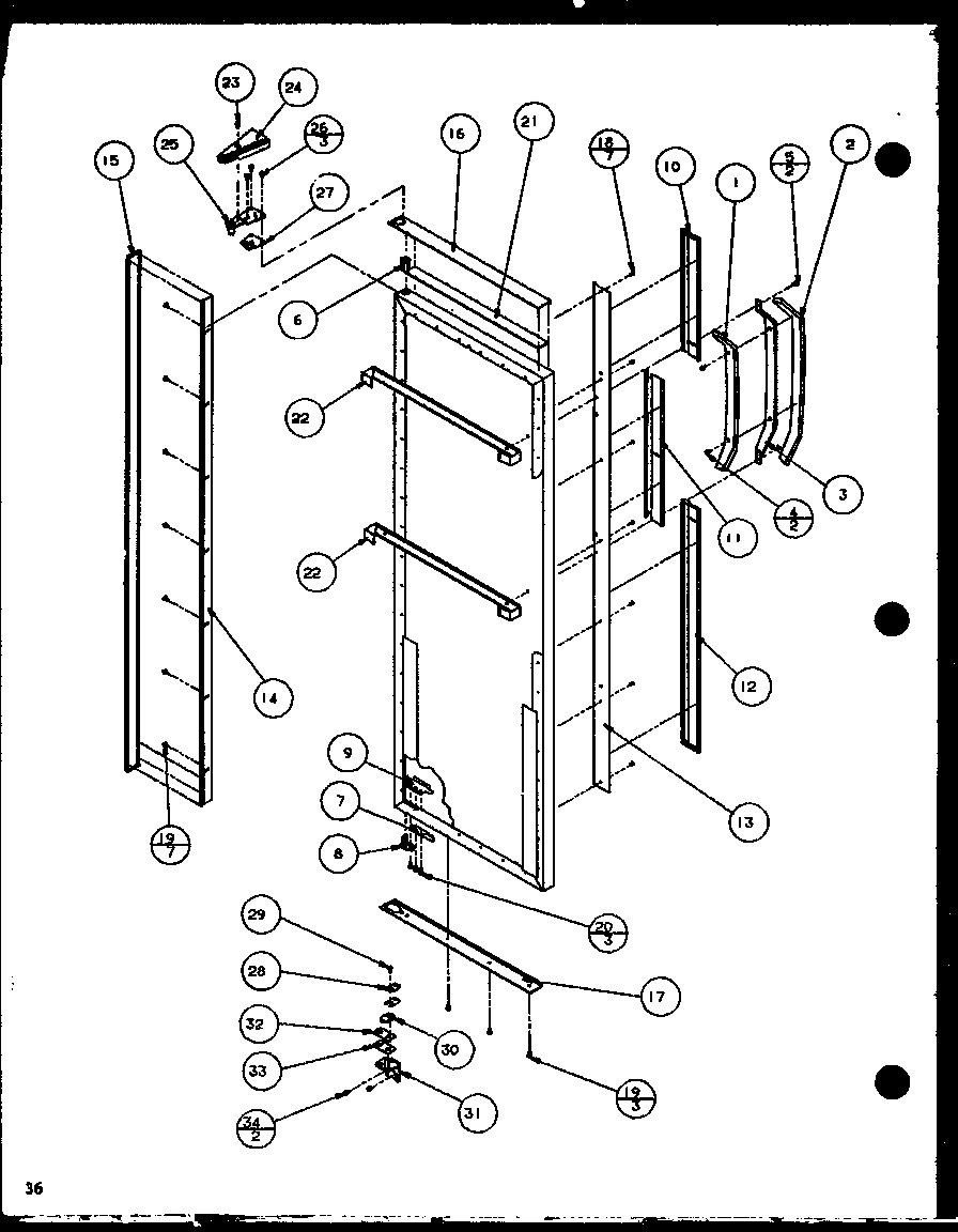 Amana SCDT22H-P7836011W refrigerator door (scdt22h/p7836011w) (scdt25h/p7836001w) diagram