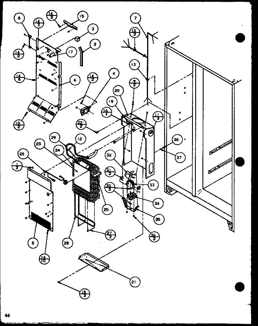 Amana SCDT22H-P7836011W evaporator and air handling (scdt22h/p7836011w) (scdt25h/p7836001w) diagram