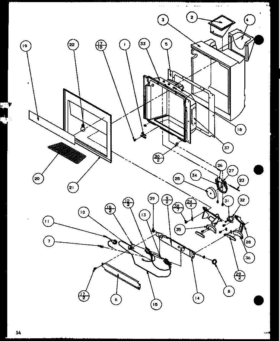 Amana SCDT22H-P7836011W ice and water cavity (scdt22h/p7836011w) (scdt25h/p7836001w) diagram