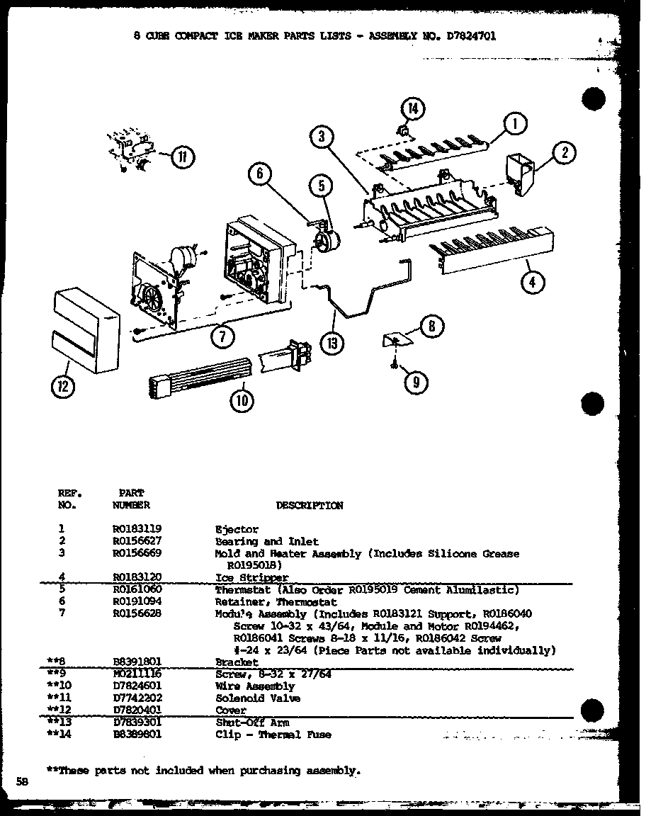 Amana SCDT22H-P7836011W 8 cube compact ice maker (scdt22h/p7836011w) (scdt25h/p7836001w) diagram