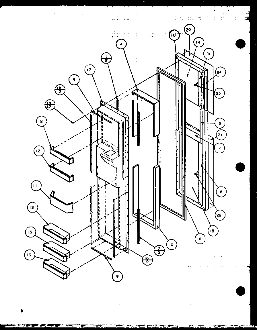 Amana SXPD25H-P7836003W freezer door diagram
