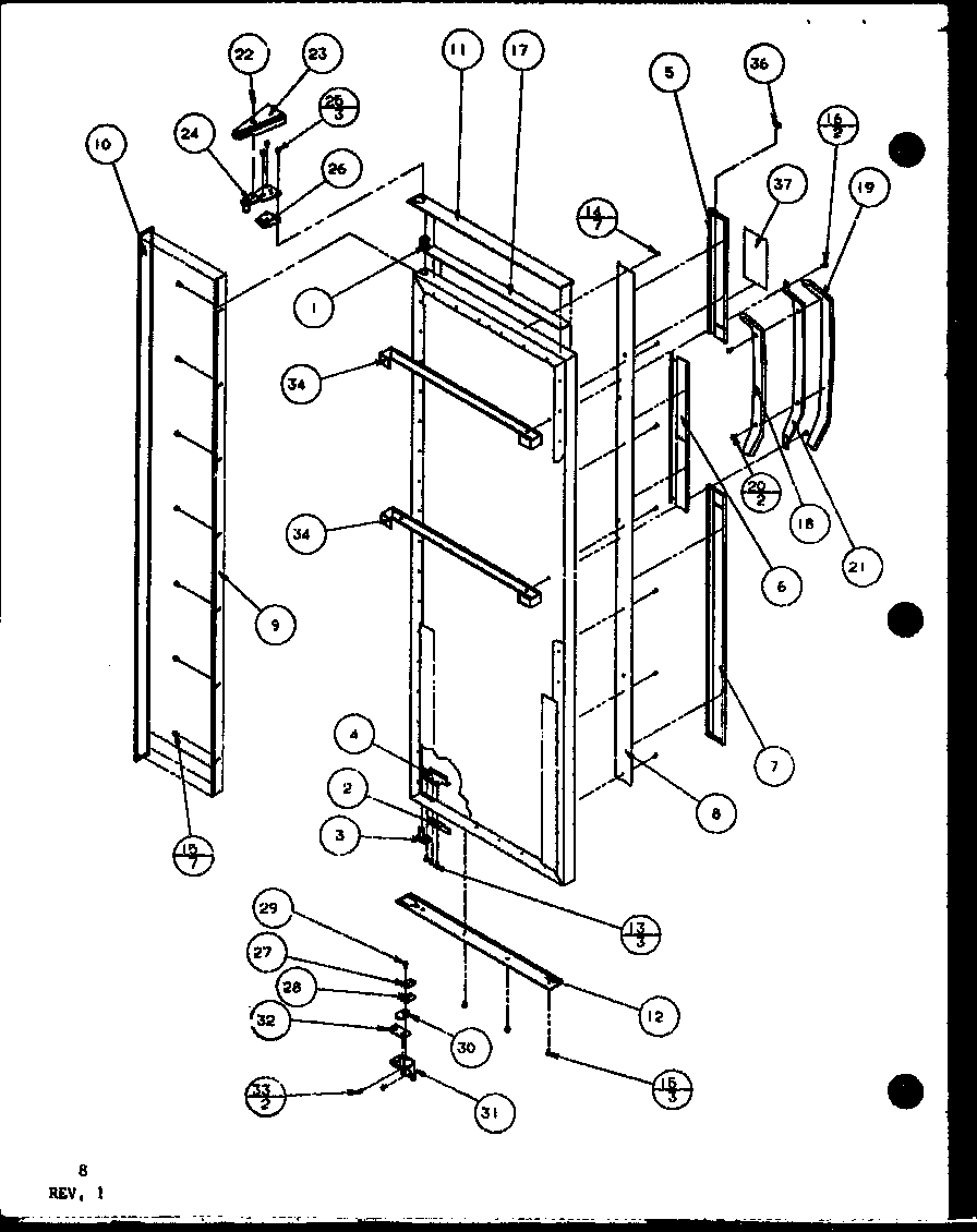 Amana SXPD25H-P7836003W refrigerator door diagram