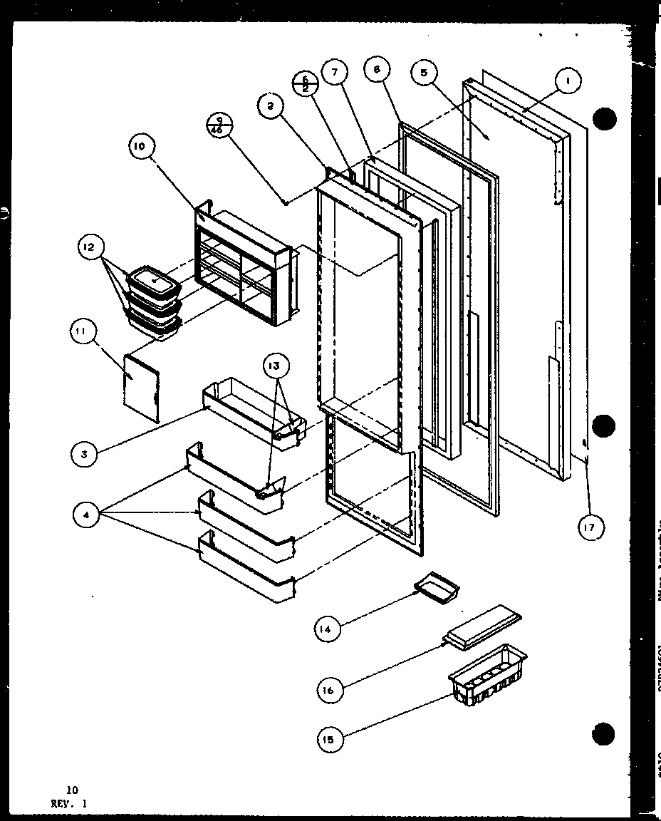 Amana SXPD25H-P7836003W refrigerator door diagram
