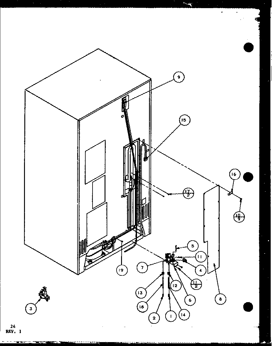 Amana SXPD25H-P7836003W cabinet back diagram