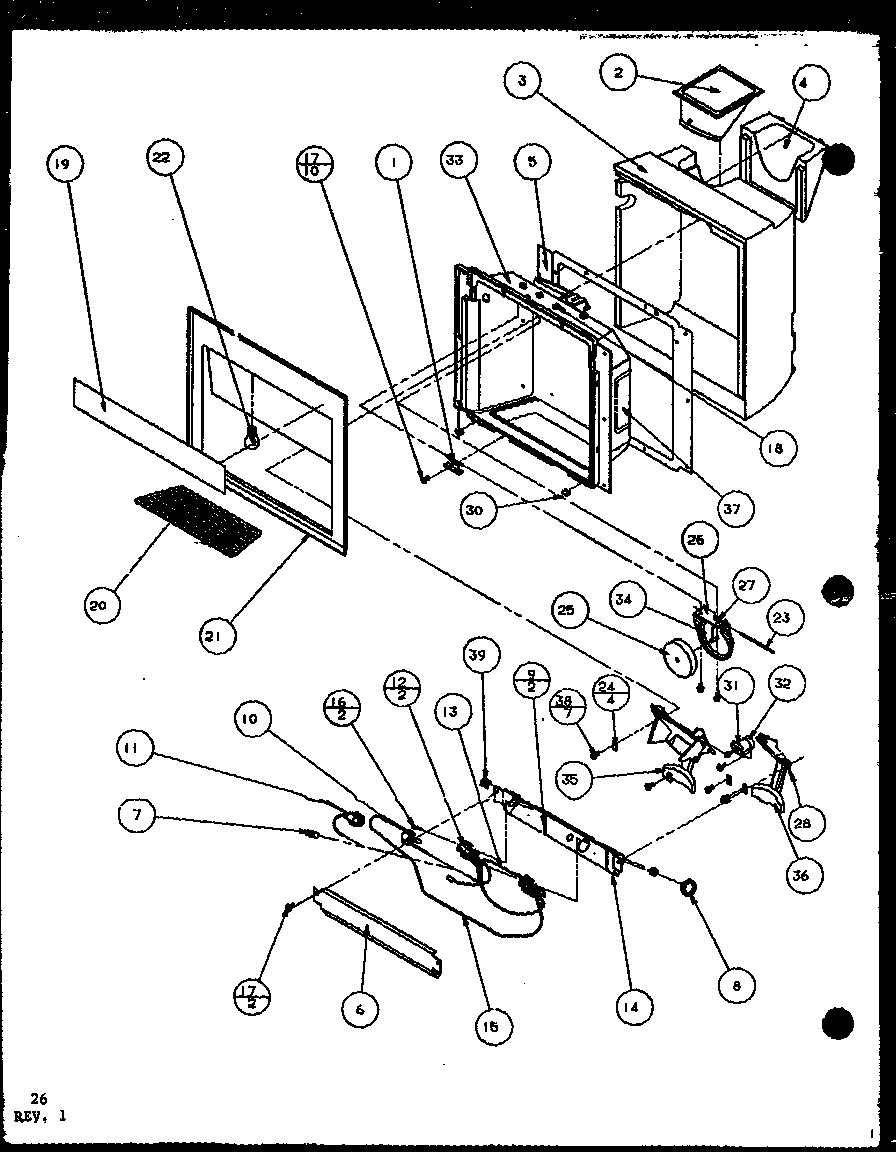 Amana SXPD25H-P7836003W ice and water cavity diagram