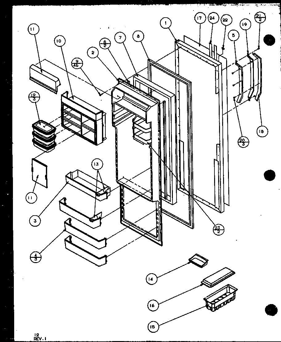 Amana SXD22MW-P1120803WW refrigerator door diagram
