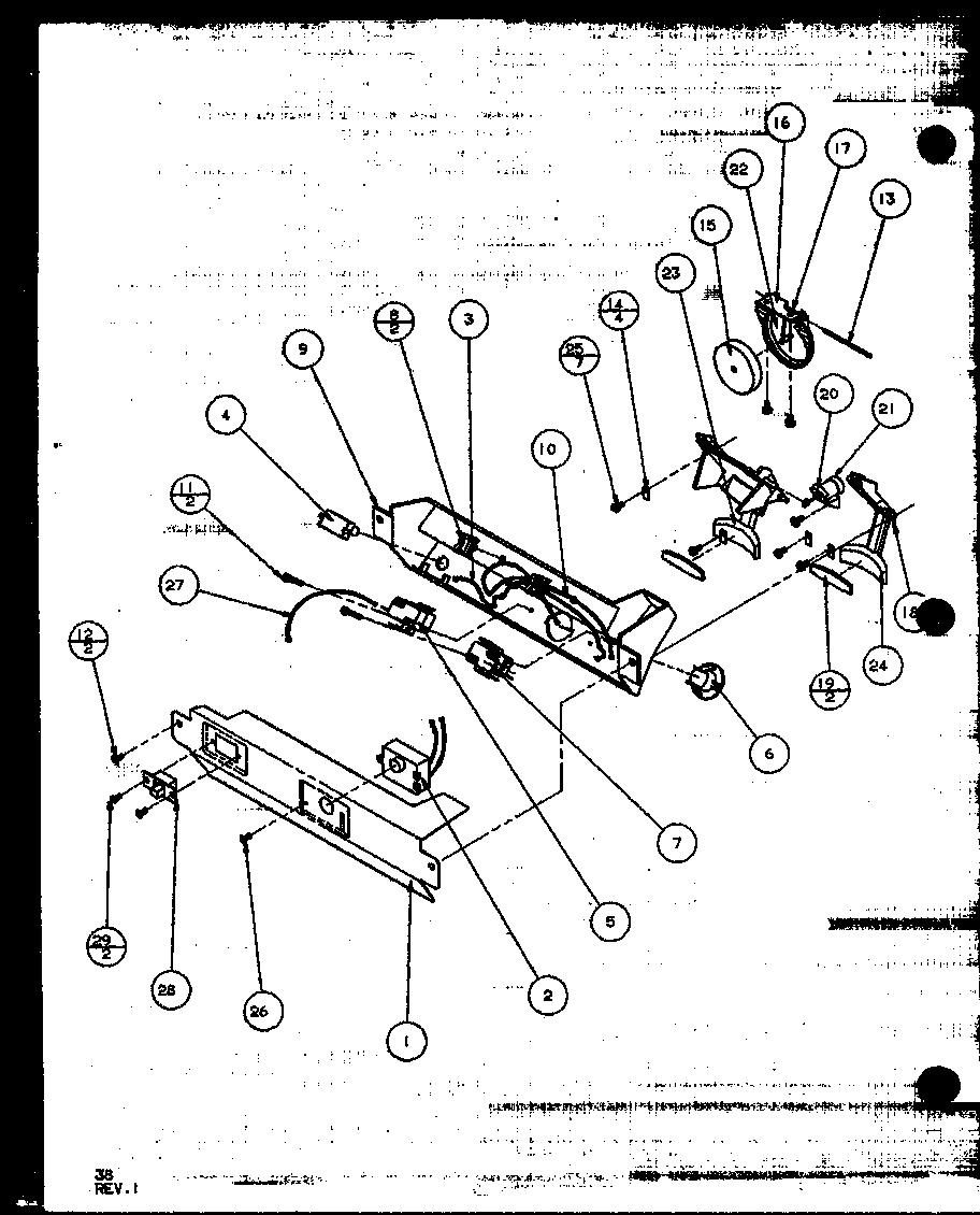 Amana SXD22MW-P1120803WW ice and water cavity diagram
