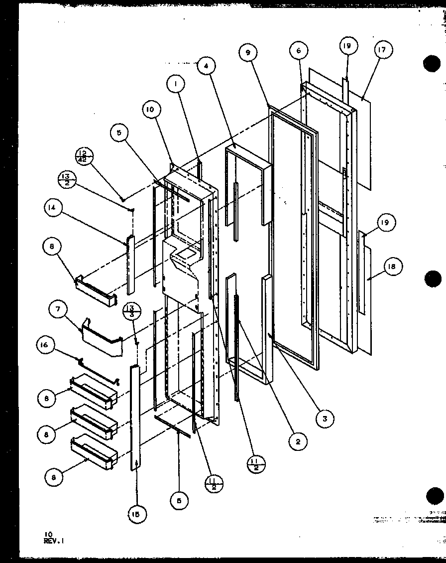 Amana 35278L-P1121806WL freezer door diagram