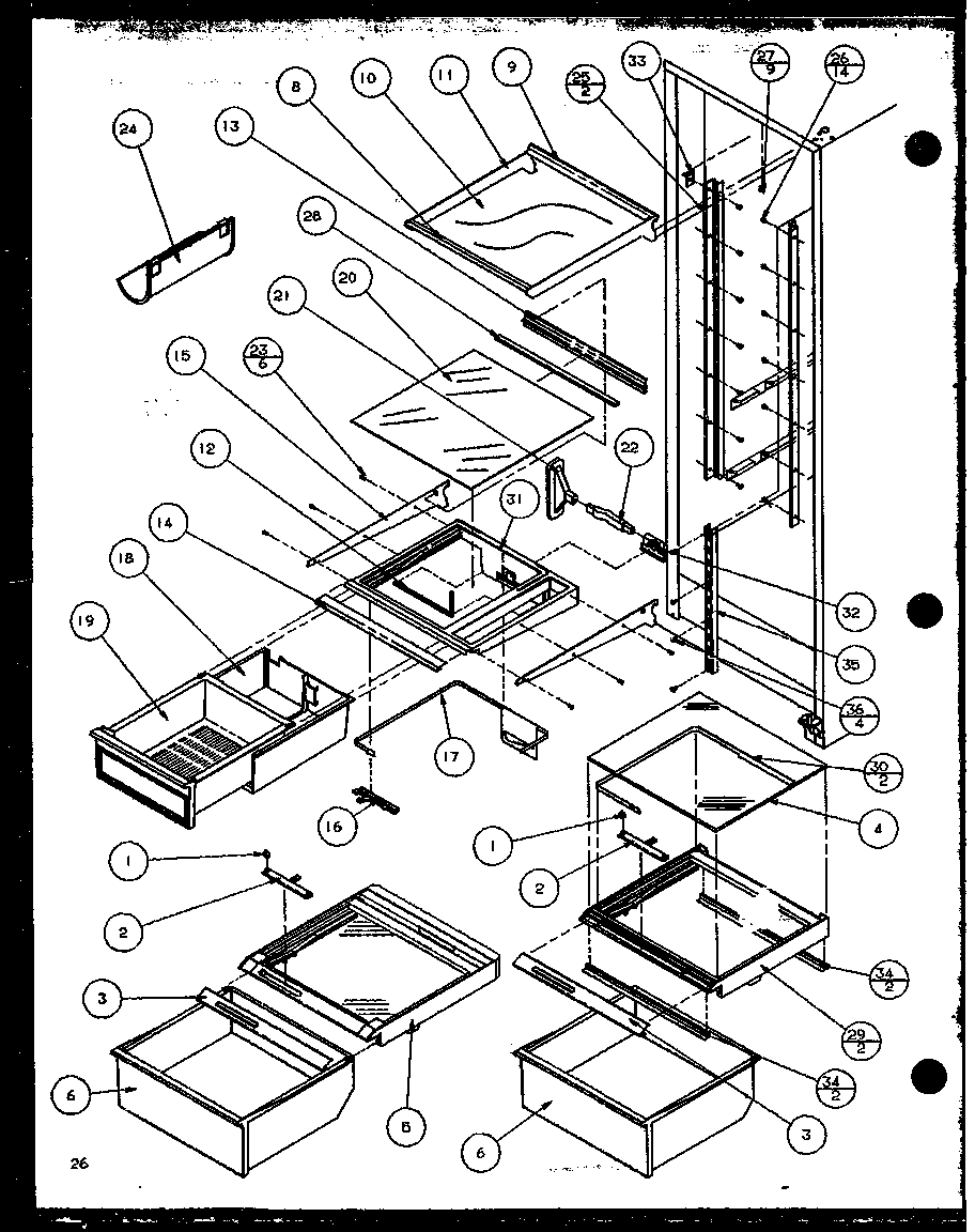 Amana 35278L-P1121806WL refrigerator shelving and drawers (36541w/p1121701ww) (36541w/p1121701ww) (36541w/p1121702ww) (36541w/p1121702ww) (36548l/p1121703wl) (36548l/p1121703wl) (36548l/p1121704wl) (36548l/p1121704wl) (35271w/p1121805ww) (35271w/p1121805ww) (35278l/p1121806wl) ( diagram