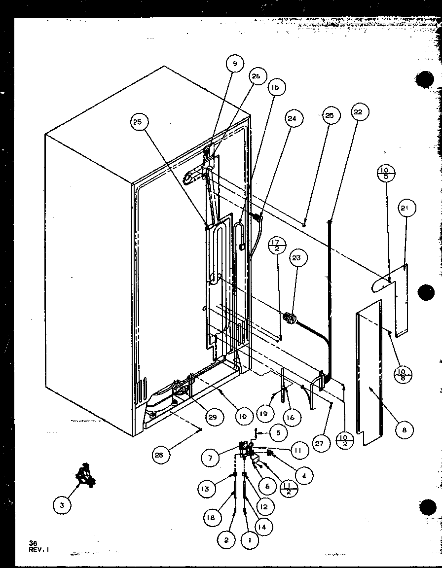 Amana 35278L-P1121806WL cabinet back diagram