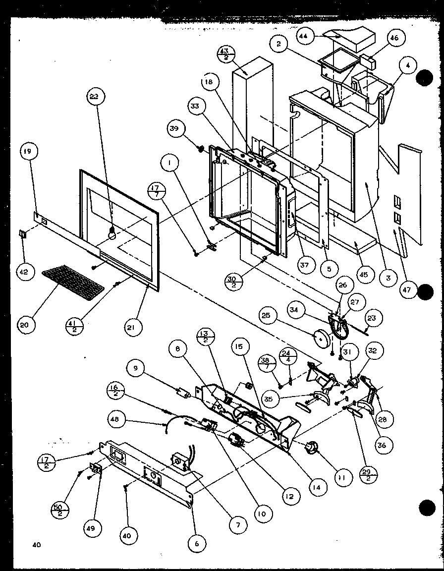 Amana 35278L-P1121806WL ice and water cavity diagram