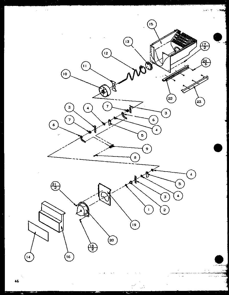 Amana 35278L-P1121806WL crushed ice bucket diagram