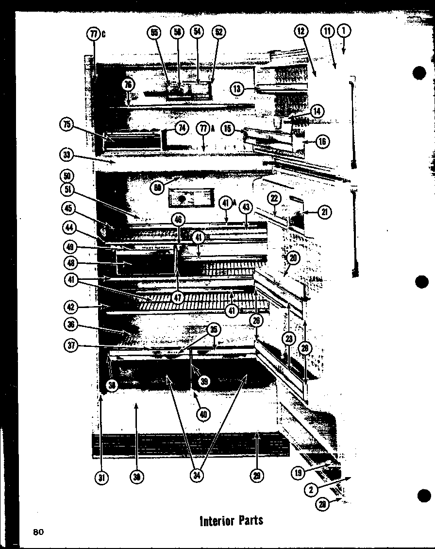 Amana T-17LD-1 interior parts (tr-19d) (tr-19ld) (tci-19d) (tci-19ld) diagram