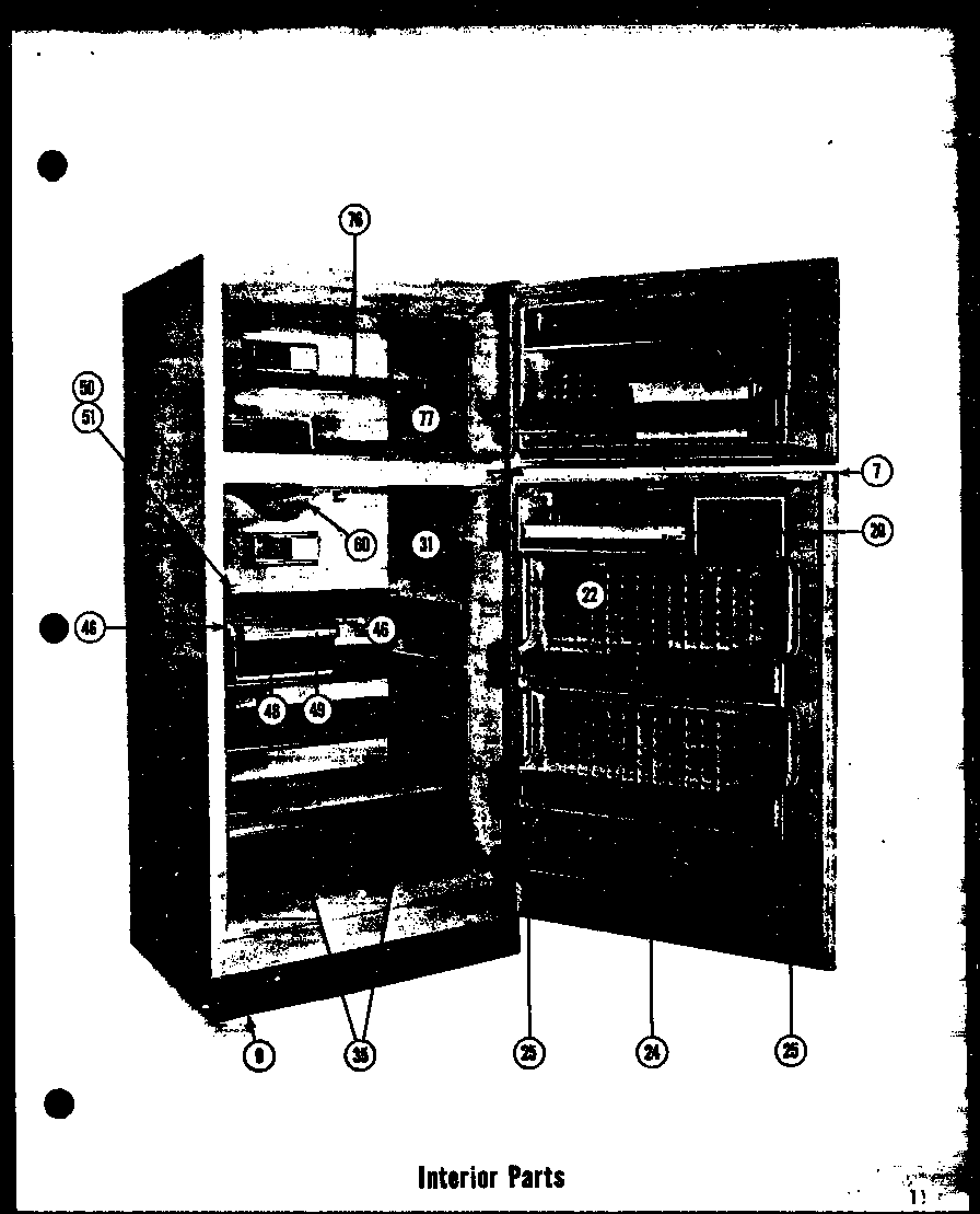 Amana TI-17E interior parts (t-17e) (t-17le) (ti-17e) (ti-17le) (tr-17e) (tr-17le) (tri-17e) (tri-17le) diagram