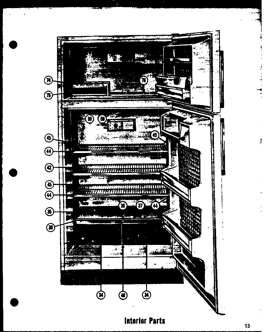 Amana TI-17E interior parts (t-17e) (t-17le) (ti-17e) (ti-17le) (tr-17e) (tr-17le) (tri-17e) (tri-17le) diagram