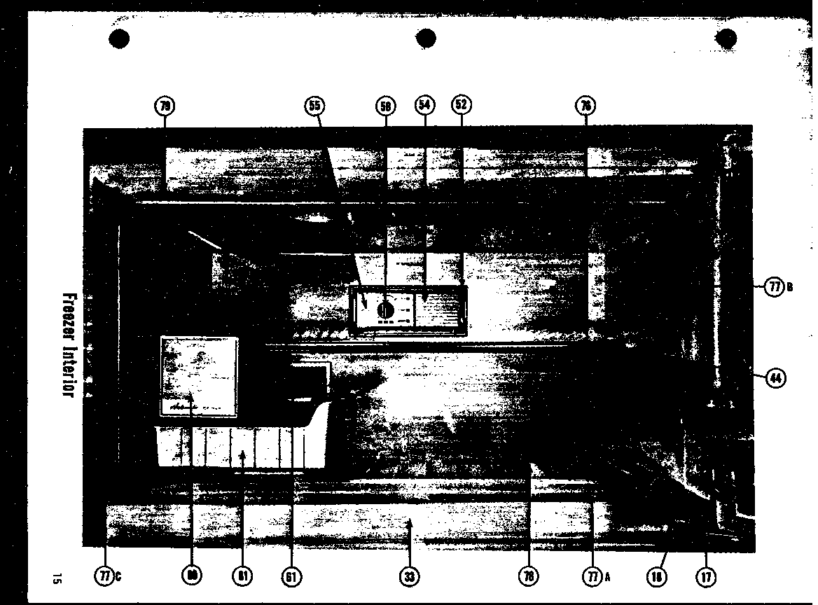 Amana TI-17E freezer interior (t-17e) (t-17le) (ti-17e) (ti-17le) (tr-17e) (tr-17le) (tri-17e) (tri-17le) diagram