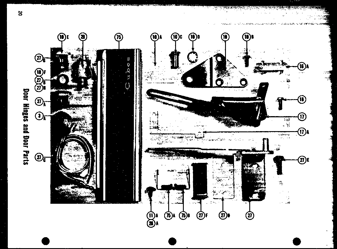 Amana TI-17E door hinges and door parts (t-17e) (t-17le) (ti-17e) (ti-17le) (tr-17e) (tr-17le) (tri-17e) (tri-17le) diagram