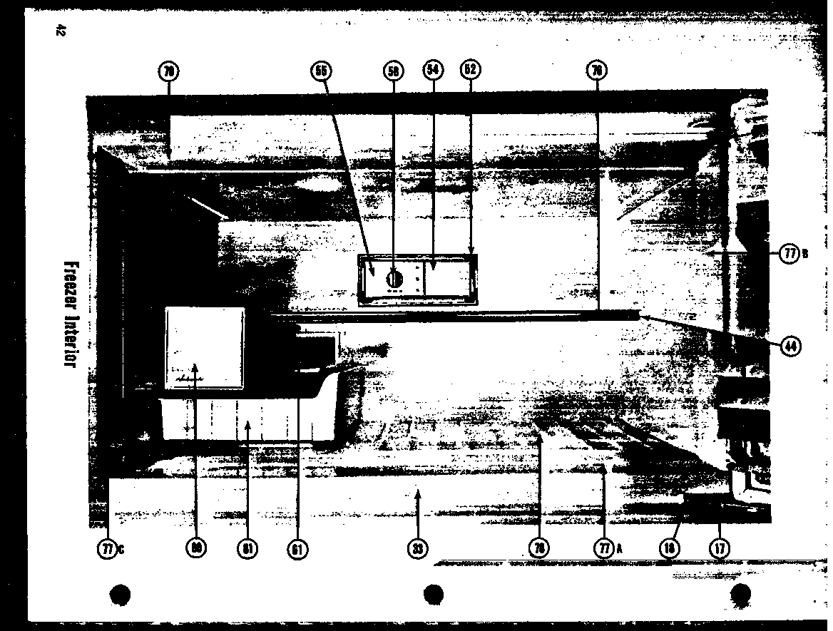Amana TI-17E freezer interior (tr-19e) (tr-19le) (tci-19e) (tci-19le) diagram