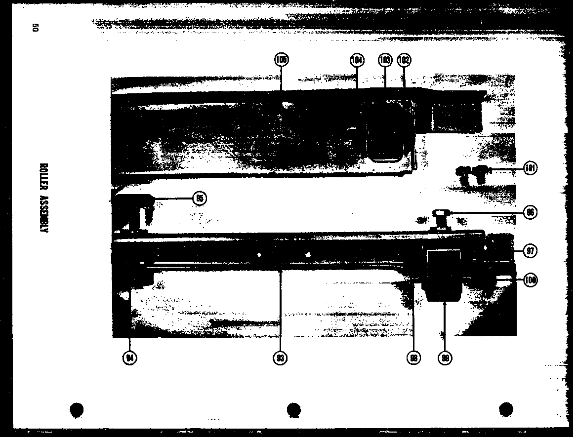 Amana TI-17E roller assembly (tr-19e) (tr-19le) (tci-19e) (tci-19le) diagram