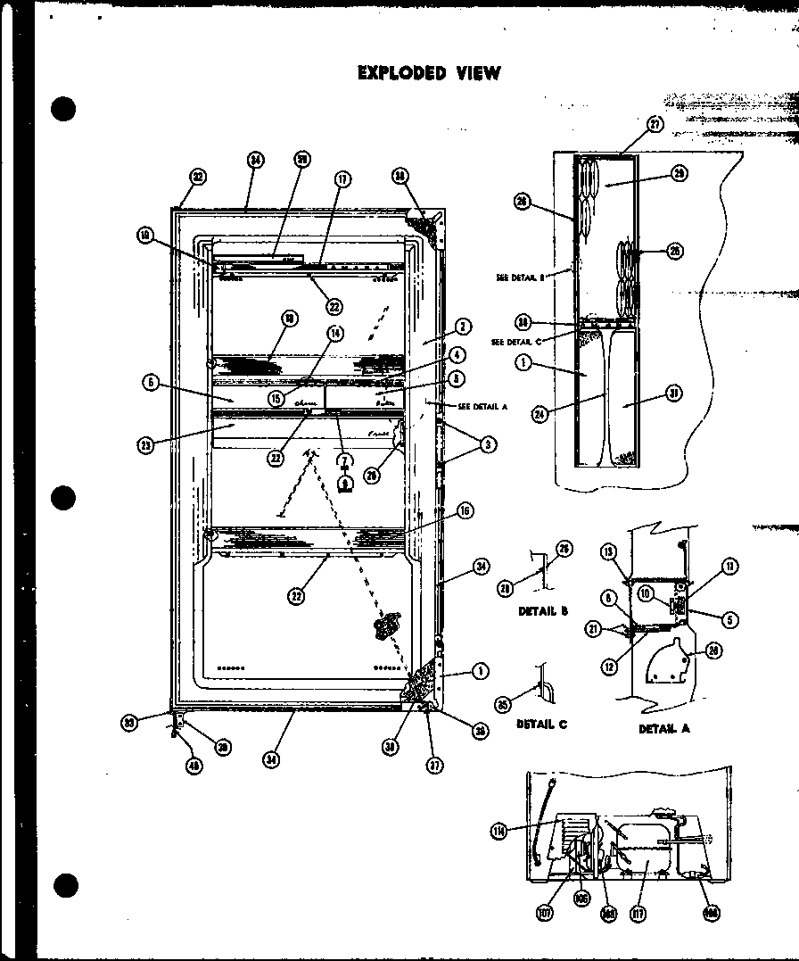 Amana R15L cabinet/exploded view diagram