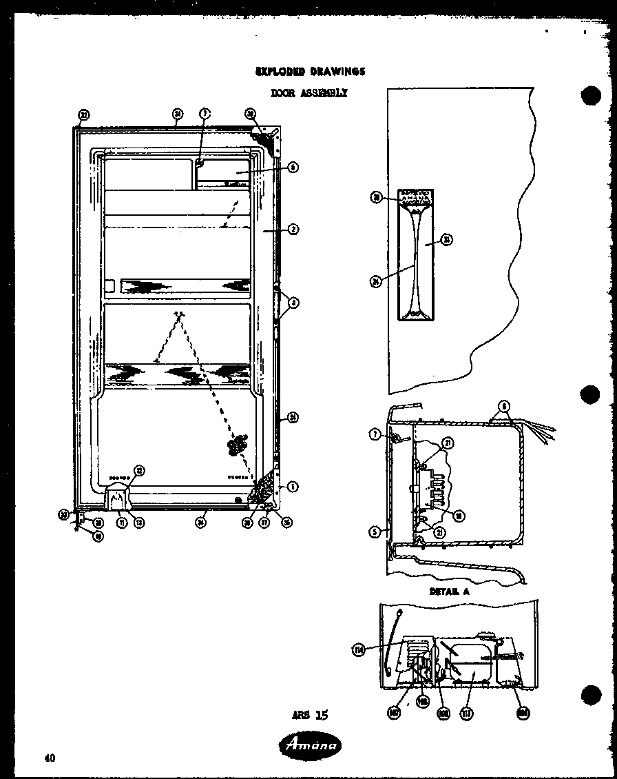 Amana ARS14 door assembly diagram