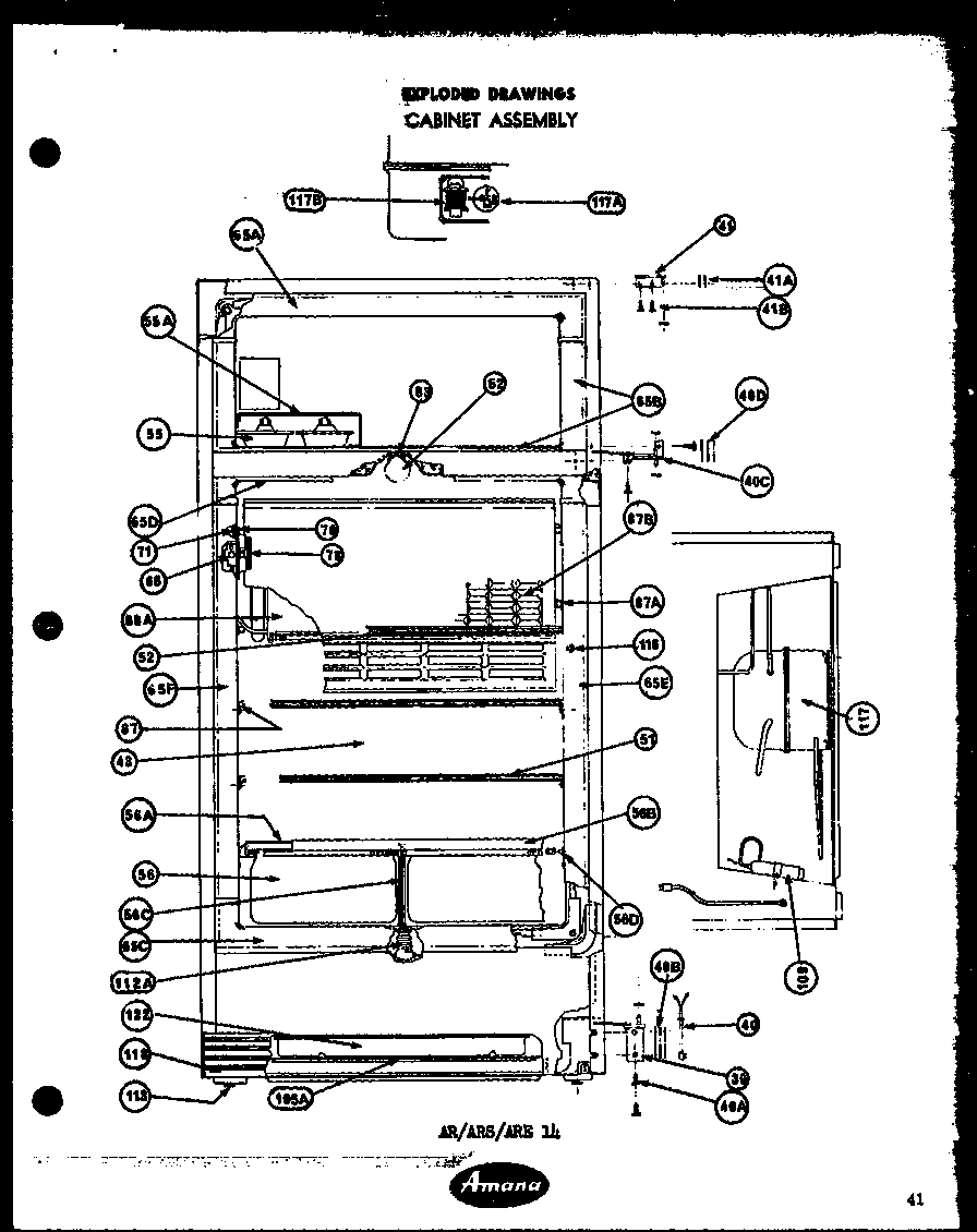 Amana ARS14 cabinet assembly (ar14) (are14) (ar14l) (ars14) (ars15) (ars15l) diagram