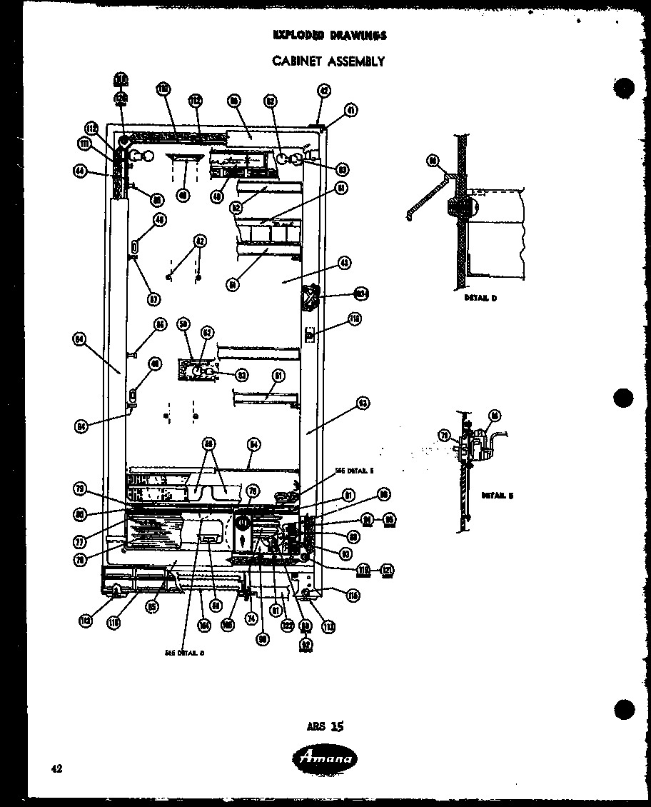 Amana ARS14 cabinet assembly diagram