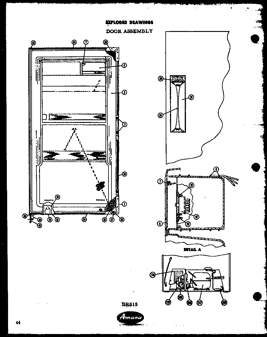 Amana BRF14 door assembly diagram