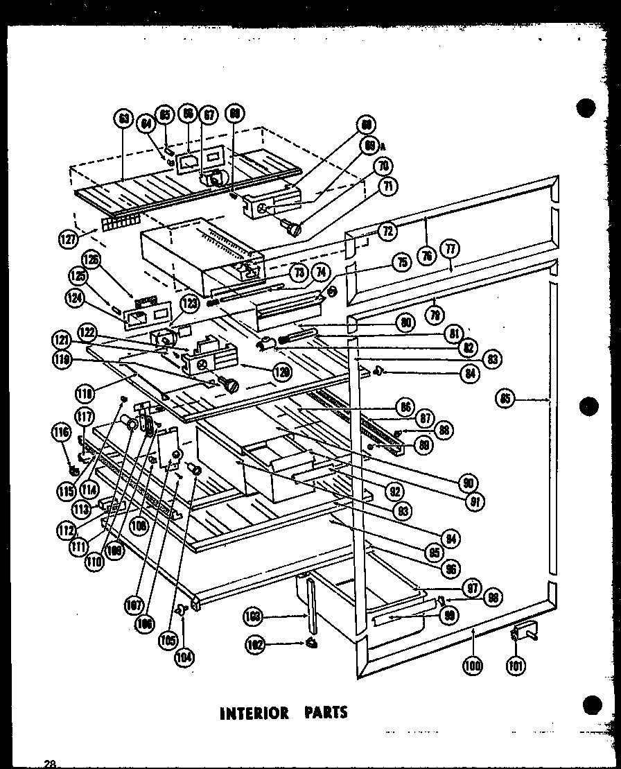 Amana TR19F-1 interior parts (t17f) (t17lf) (tr17f) (tr17lf) (tm17f) (tm17lf) (et17f) diagram