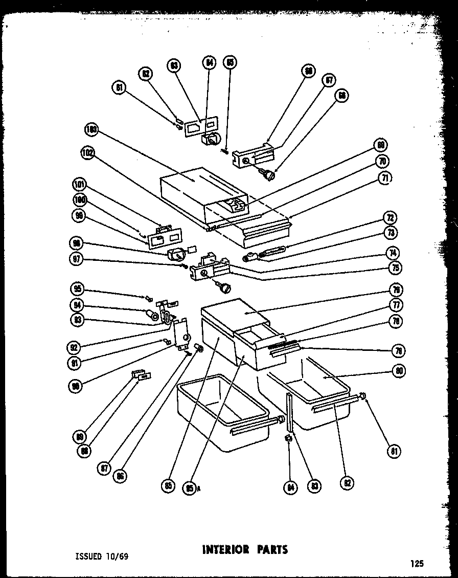 Amana TR19F-1 interior parts (t15-f) diagram