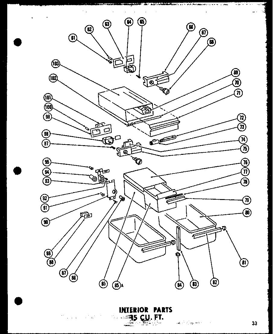 Amana TR17G interior parts 15 cu. ft. (tr15-g) (t15-g) diagram