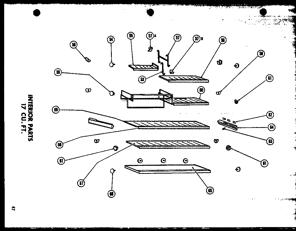 Amana TR17G interior parts 17 cu. ft. (tr17g) (tm17g) (etm17g) (tr17f) diagram