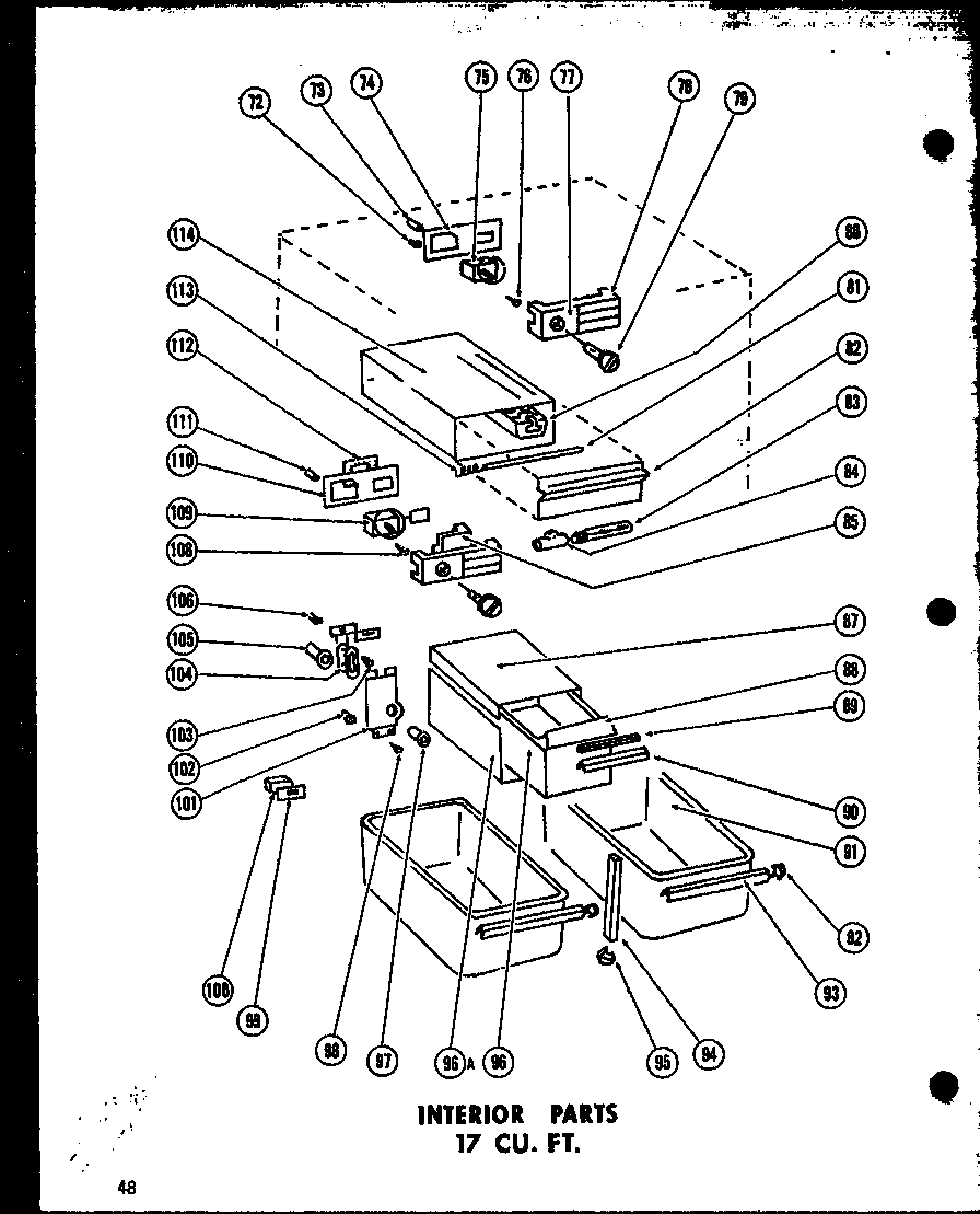 Amana TR17G interior parts 17 cu. ft. (tr17g) (tm17g) (etm17g) (tr17f) diagram