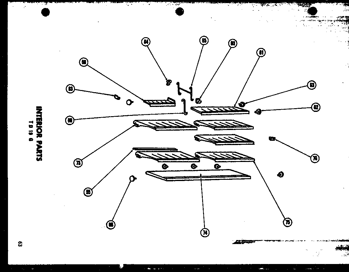 Amana TR17G interior parts 19 cu. ft. (tr19g) (td19g) diagram