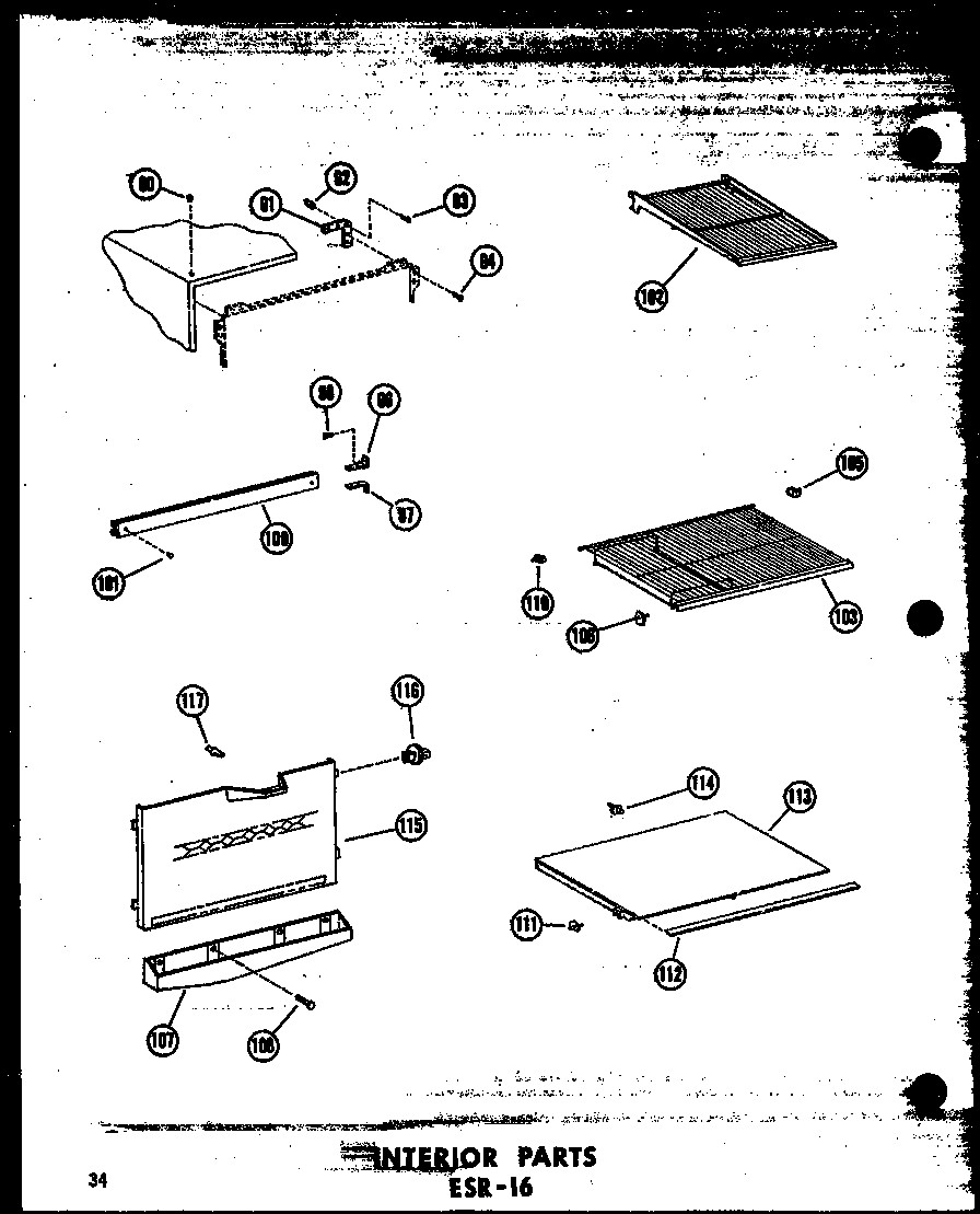 Amana ESR-16-AG-P60303-2WG interior parts esr-16 (esr-16/p60303-2w) (esr-16-ag/p60303-2wg) (esr-16-c/p60303-2wc) (esr-16-a/p60303-2wa) diagram