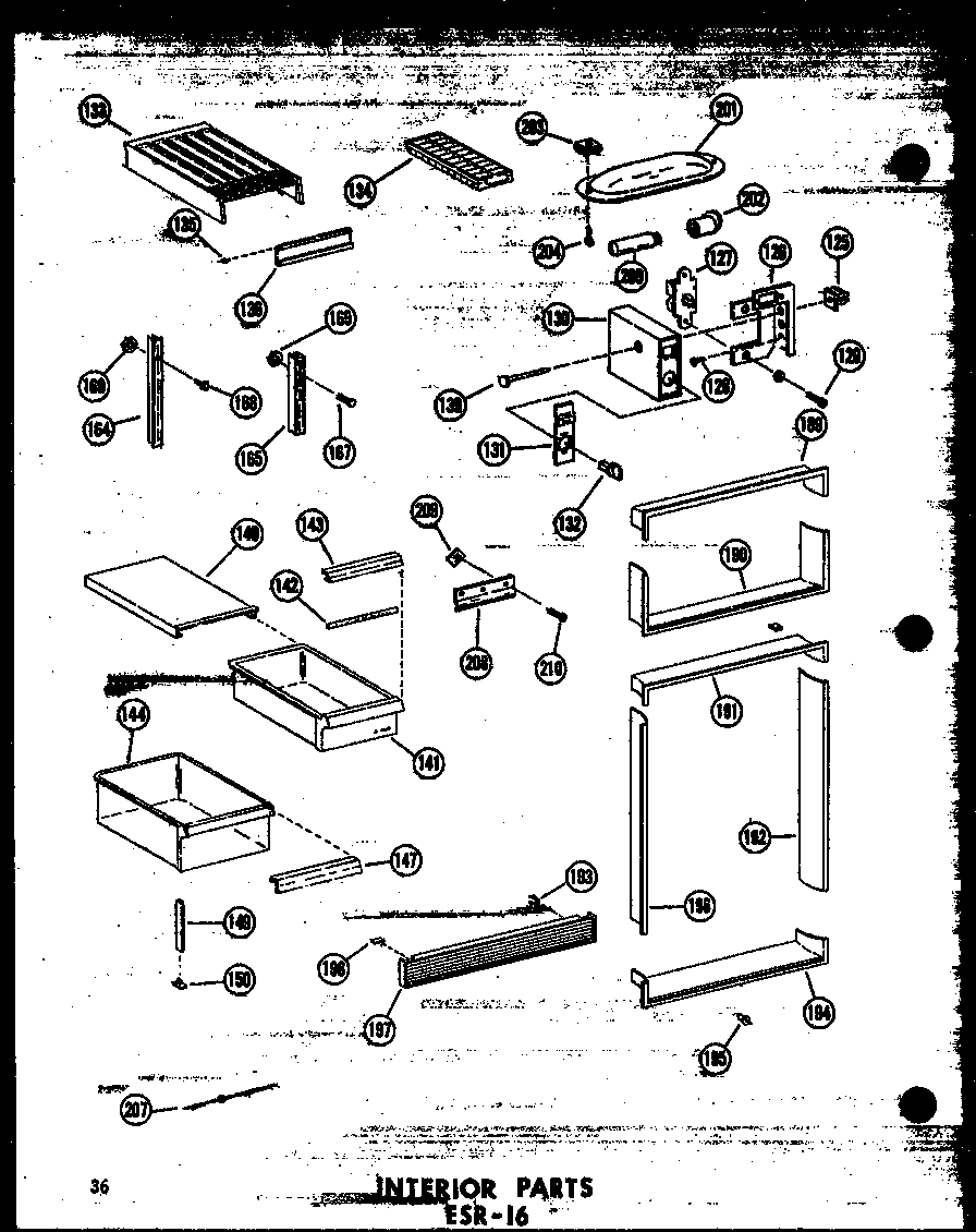 Amana ESR-16-AG-P60303-2WG interior parts esr-16 (esr-16/p60303-2w) (esr-16-ag/p60303-2wg) (esr-16-c/p60303-2wc) (esr-16-a/p60303-2wa) diagram