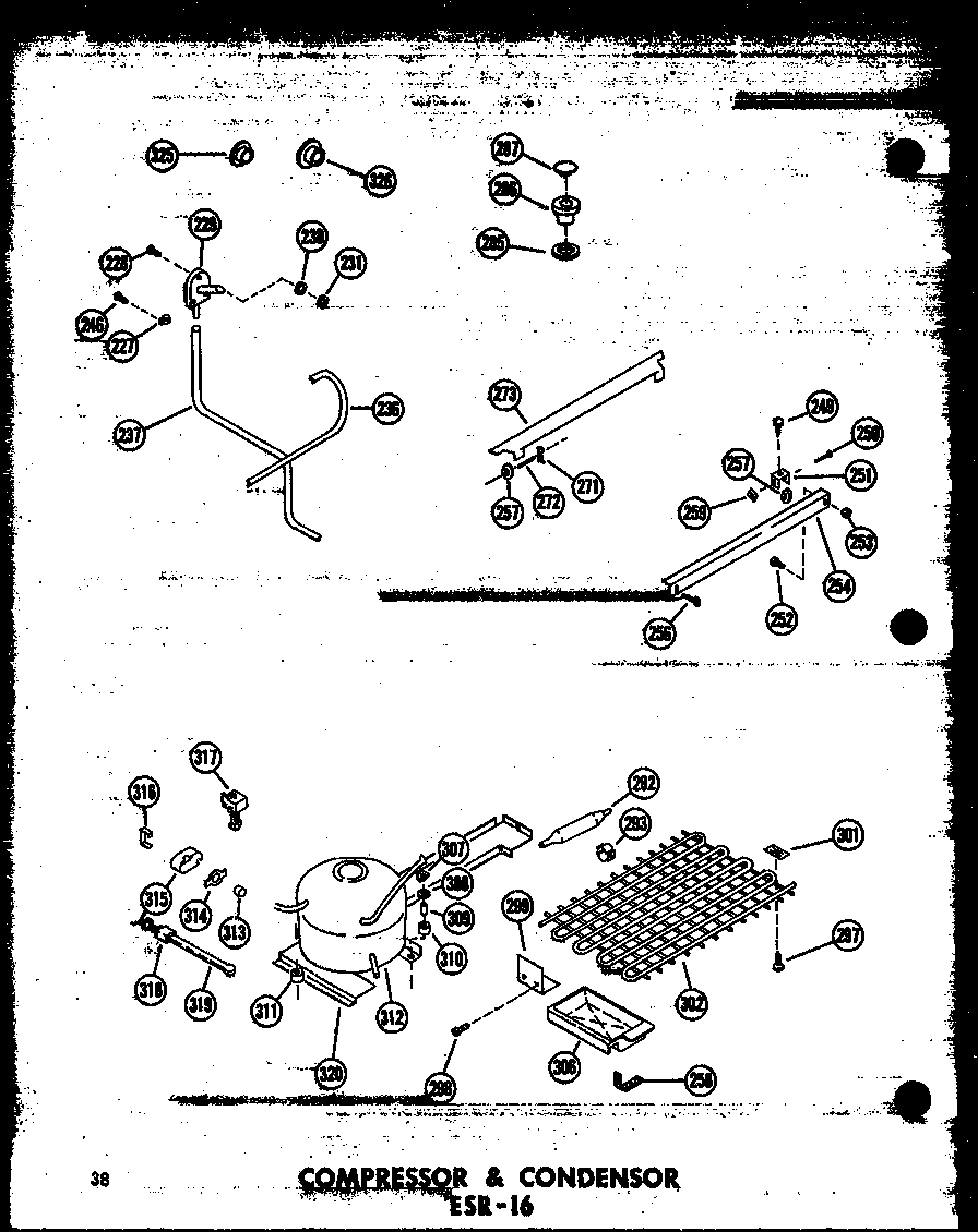 Amana ESR-16-AG-P60303-2WG compressor & condensor esr-16 (esr-16/p60303-2w) (esr-16-ag/p60303-2wg) (esr-16-c/p60303-2wc) (esr-16-a/p60303-2wa) diagram