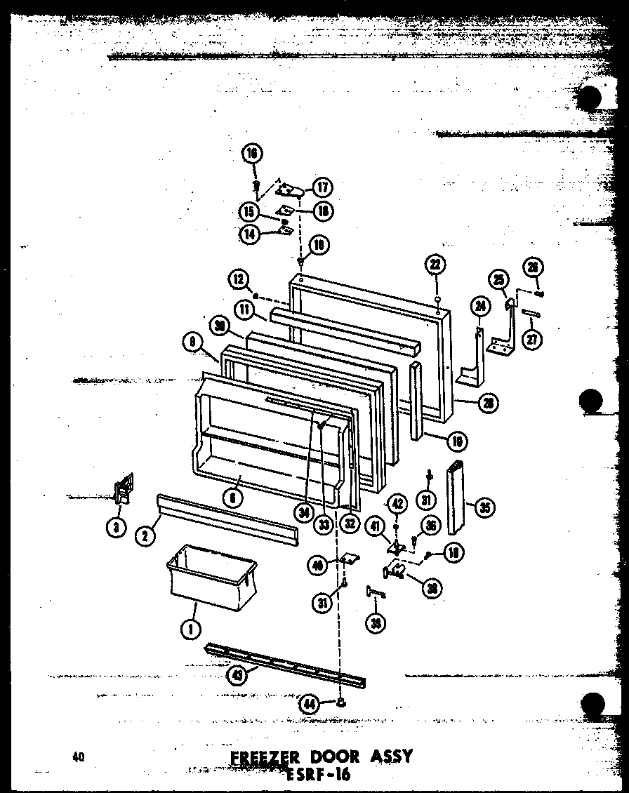 Amana ESR-16-AG-P60303-2WG freezer door assy esrf-16 (esrf16a/p60303-3wa) (esrf16c/p60303-3wc) (esrf16ag/p60303-3wg) (esrf16/p60303-3w) diagram