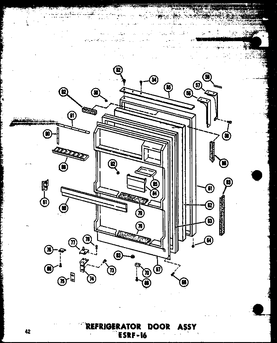 Amana ESR-16-AG-P60303-2WG refrigerator door assy esrf-16 (esrf16a/p60303-3wa) (esrf16c/p60303-3wc) (esrf16ag/p60303-3wg) (esrf16/p60303-3w) diagram