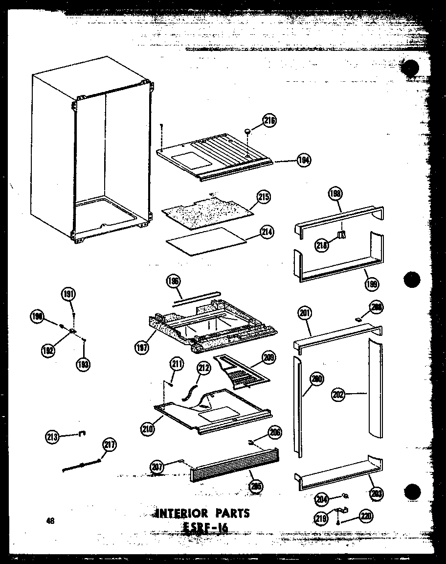 Amana ESRF16-C-P30303-3WC interior parts esrf-16 (esrf16-a/p60303-3wa) (esrf16-c/p30303-3wc) (esrf-16-ag/p60303-3wg) (esrf16/p60303-3w) diagram