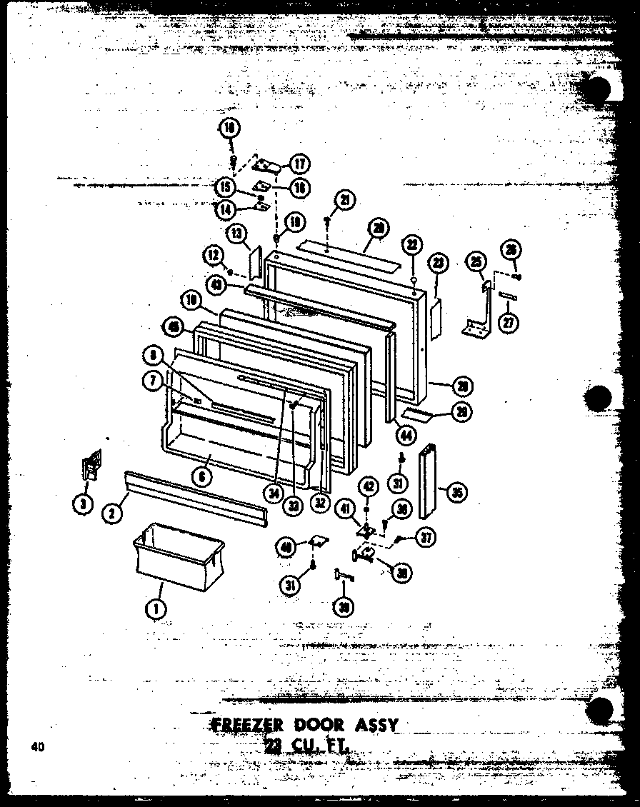 Amana TD20W-C-P60303-62WC freezer door assy 23 cu. ft. (td23w/p60303-63w) (td23w-c/p60303-63wc) (td23w-ag/p60303-63wg) (td23w-a/p60303-63wa) diagram