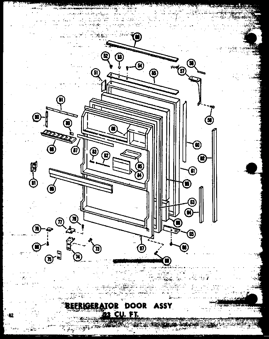 Amana TD20W-C-P60303-62WC refrigerator door assy 23 cu. ft. (td23w/p60303-63w) (td23w-c/p60303-63wc) (td23w-ag/p60303-63wg) (td23w-a/p60303-63wa) diagram