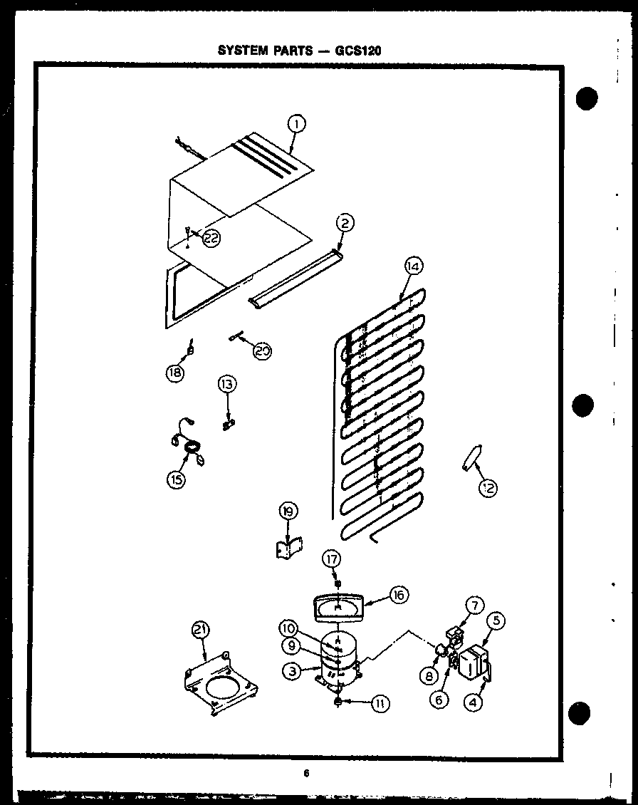 Caloric GFS140 system parts (gcs120) diagram