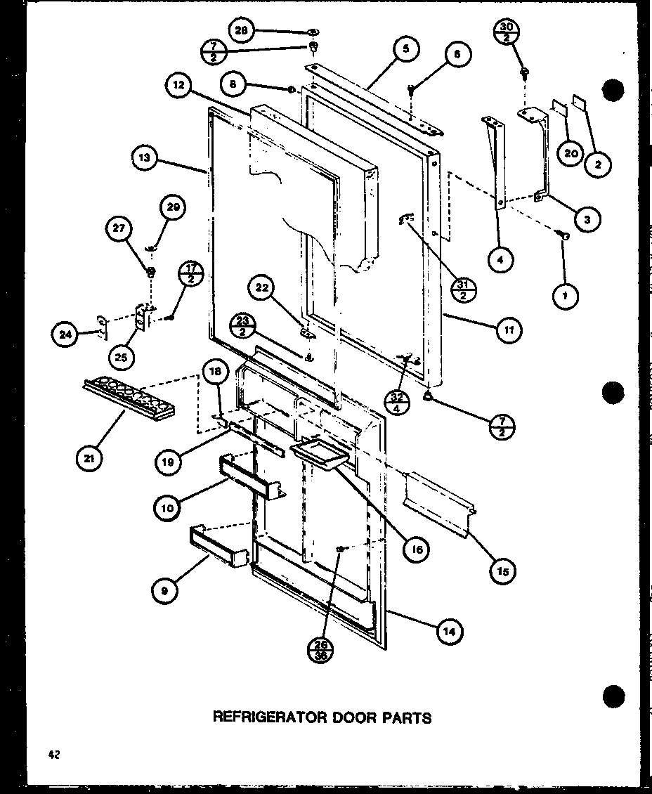 Amana TM18H-P7711006W refrigerator door parts (tc20h/p7711015w) (tc20h/p7711016w) diagram