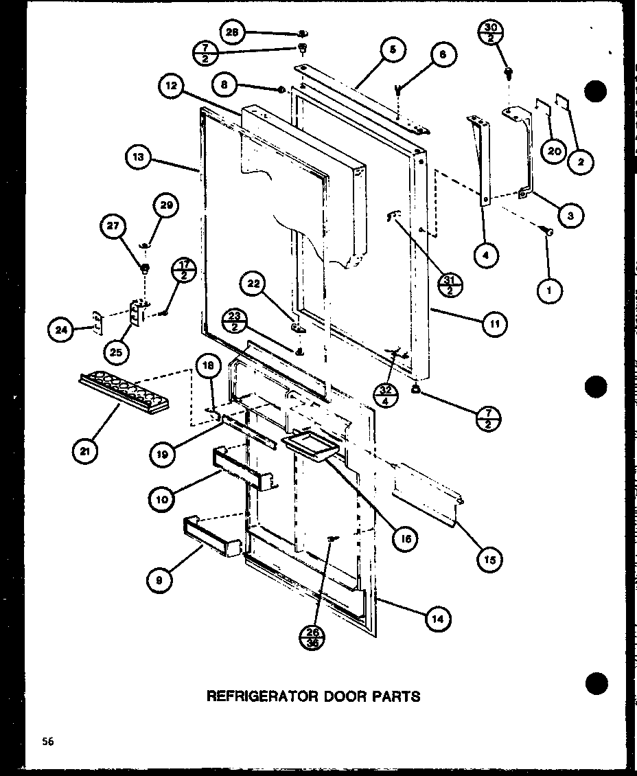 Amana TM18H-P7711006W refrigerator door parts (tc22h/p7711017w) (tc22h/p7711018w) diagram